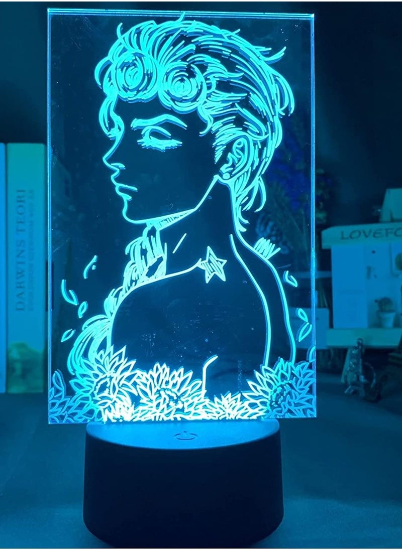 althiqahkey - 3D Illusion LED Lamp JoJo's Bizarre Adventure Anime Night Light with Remote Control 16 Colors Table lamp USB Powered Home Bedroom Decor Holiday Gift - Image 1