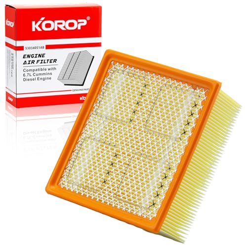 KOROP 67 Cummins Diesel Engine Air Filter Compatible with 20072025 Dodge Ram 2500 3500 4500 5500 or 20192025 Ram 64L Gasoline Engine Replaces 53034051AB CA10261 - Image 1