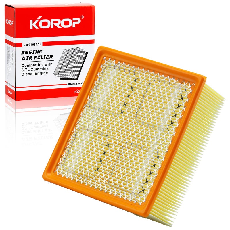 KOROP 67 Cummins Diesel Engine Air Filter Compatible with 20072025 Dodge Ram 2500 3500 4500 5500 or 20192025 Ram 64L Gasoline Engine Replaces 53034051AB CA10261 - Image 3