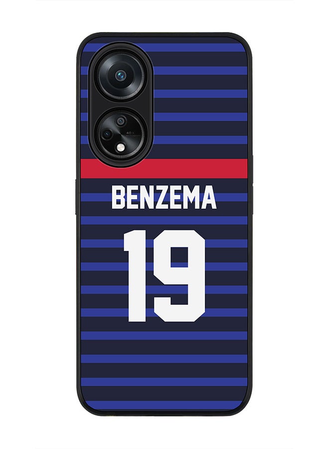 Stylizedd Rugged Black edge case for Oppo A98 5G, Slim fit Soft Case Flexible Thin Cover- Football Team-France, Player Name-Benzema - Image 1