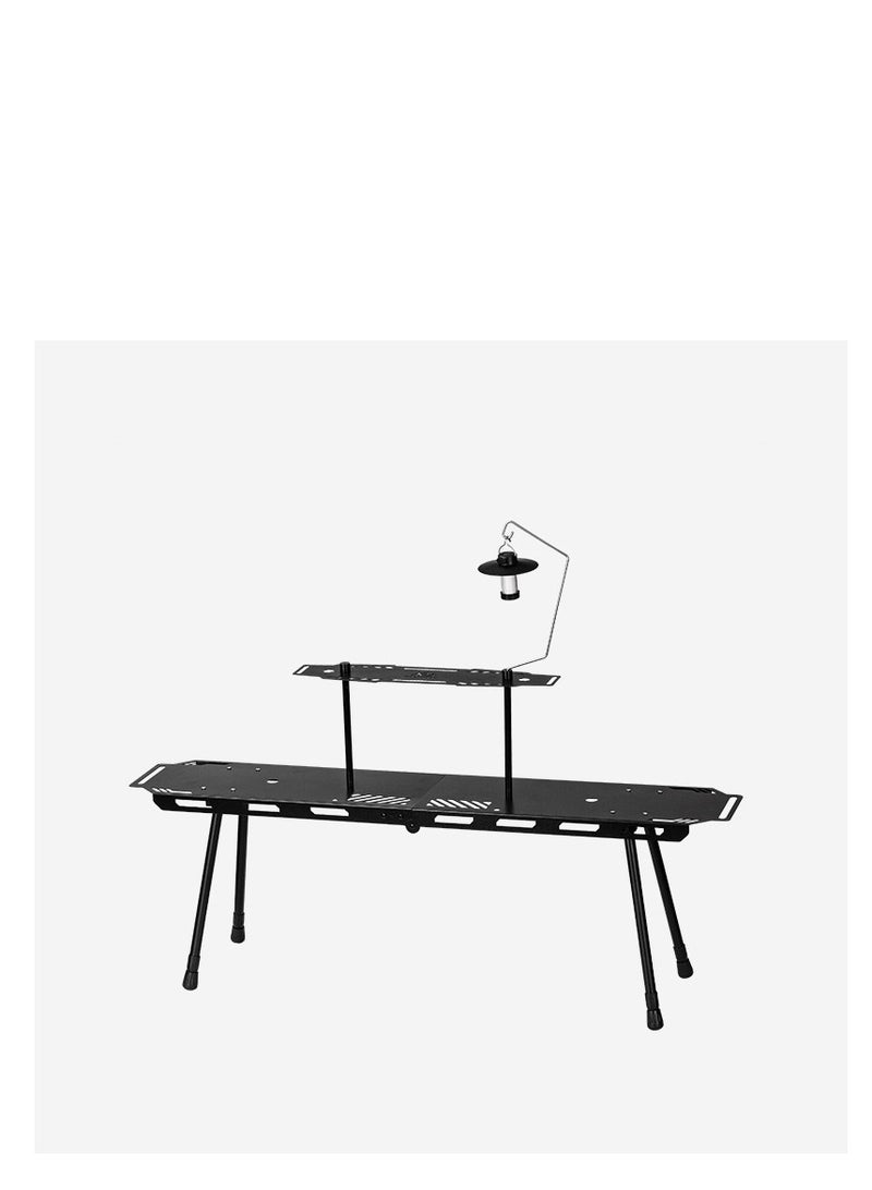 Y&D Camp Table, Portable Outdoor Camping Table, Lightweight Folding Camping Table with Light Holder, for Backyard, Beach, Garden, Terrace, Balcony, Travel, BBQ (Color : Black) - Image 1