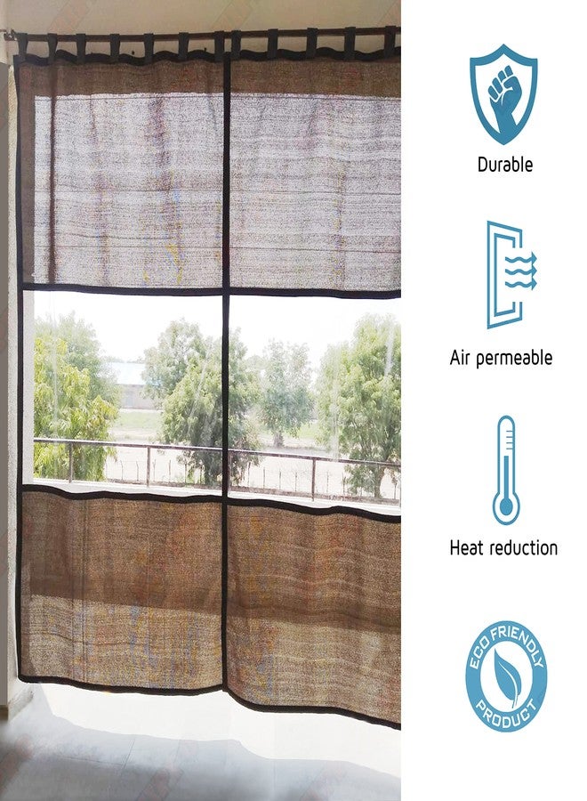 HIPPO HDPE+PVC Waterproof Outdoor Balcony Curtain 280 GSM Sun, Rain & Dust Protection Outside Garden Customize Curtains for Home, Veranda, Hotel (Japanese-Brown, 4.5FTX7.5FT, 2 PC) - Image 3
