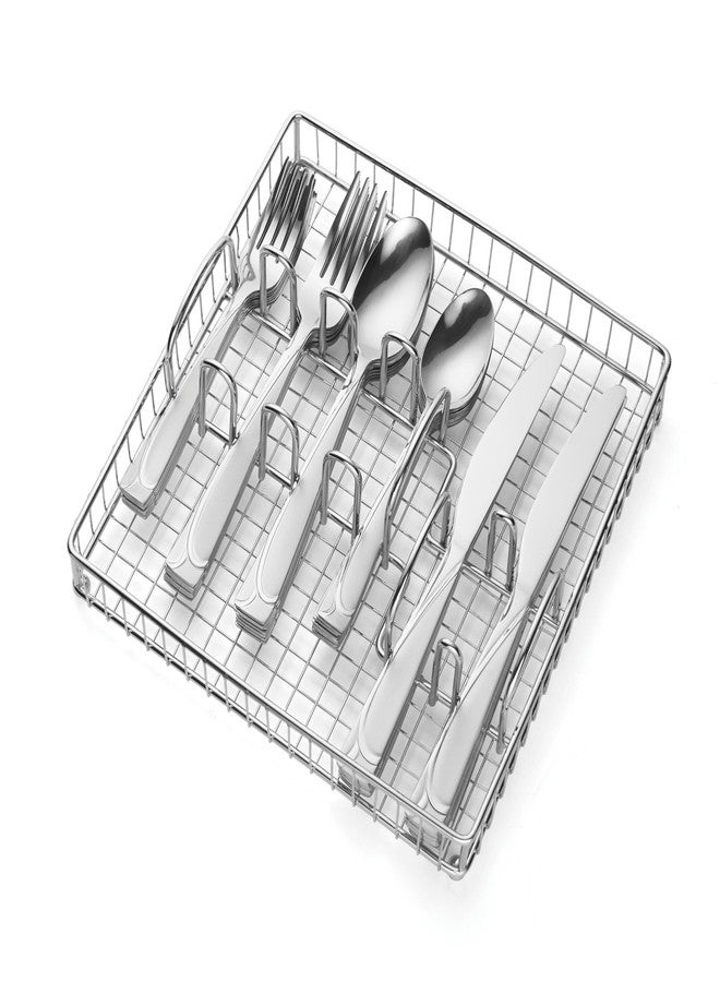 Cambridge Silverware Set, Mena 20-Piece Flatware Set, Service For 4, 18/0 Stainless Steel, Dishwasher Safe, Flatware Cutlery Sets, Utensils, Knives Spoons And Forks, Home & Kitchen (Silver, 20 Pieces) - Image 1