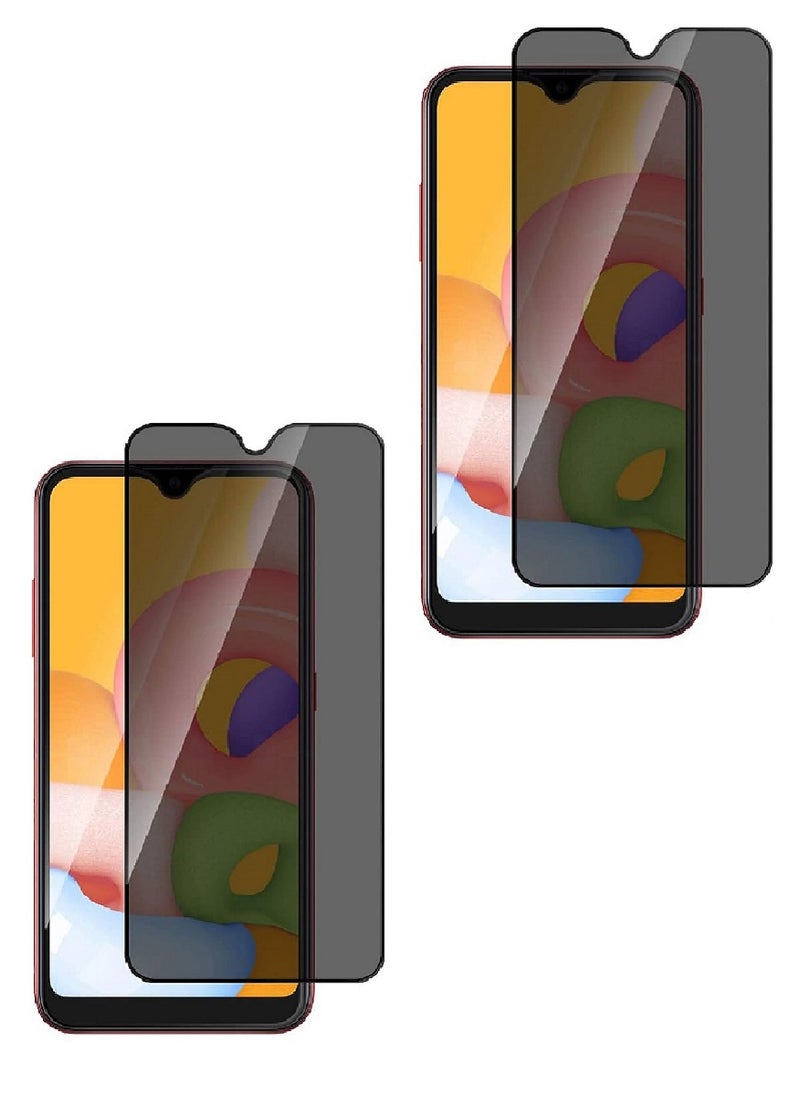 Super 2 Pieces Tempered Glass Screen Protector Anti-Spy Privacy Designed For Samsung Galaxy A01 Full Screen Coverage And Bubble Free - Image 1