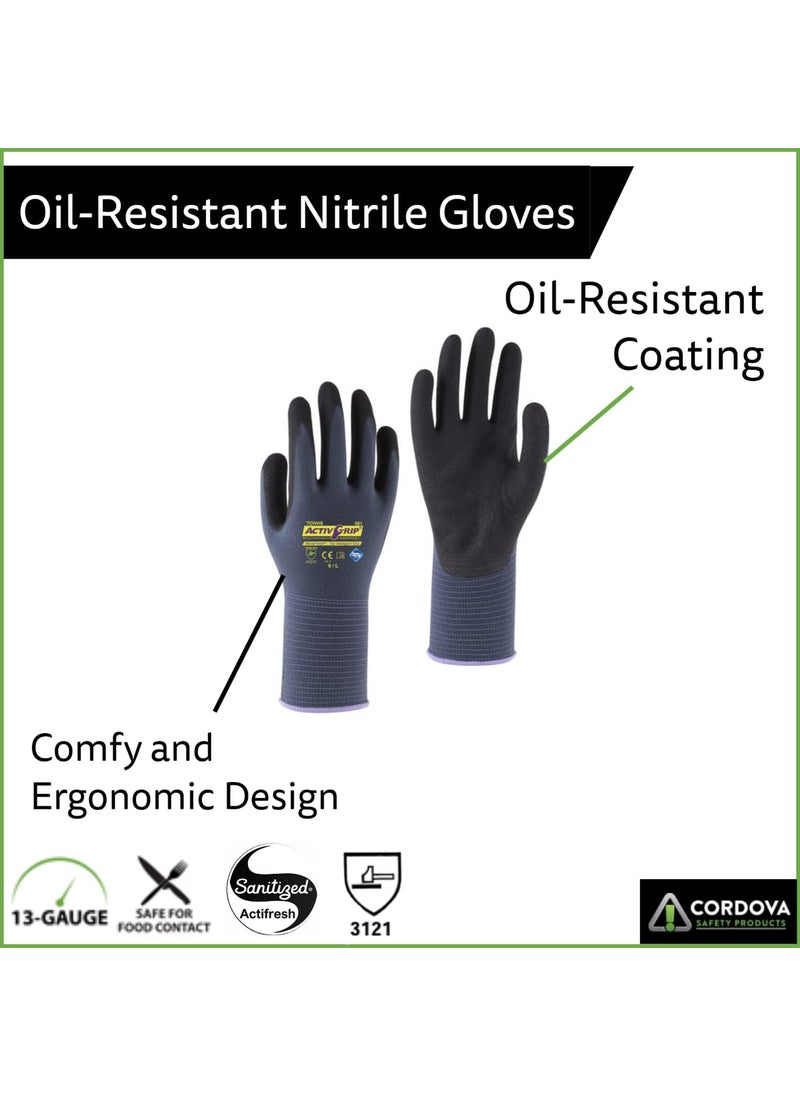 Cordova Cordova AG581 Oil Resistant Gloves MicroFinish Coating for Extra Grip and Oil Resistance Wet Grip Nylon 13Gauge Sanitized Abrasion Resistant Food Grade Comfortable Large 12Pack  - Image 2