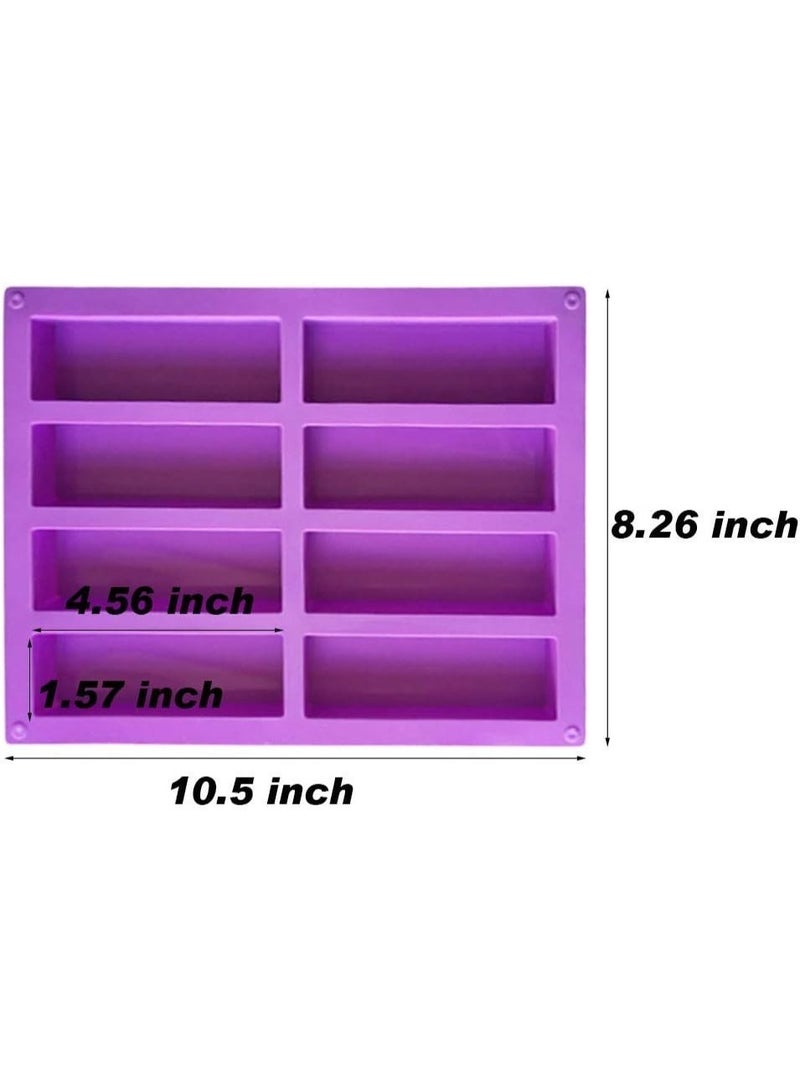 jaexest 8 Cavity Large Rectangle Granola Bar Silicone Mold – 2 Pieces – Non-Stick Baking Mold for Energy Bars, Chocolate, Soap, Crayons – BPA-Free Flexible Tray - Image 3