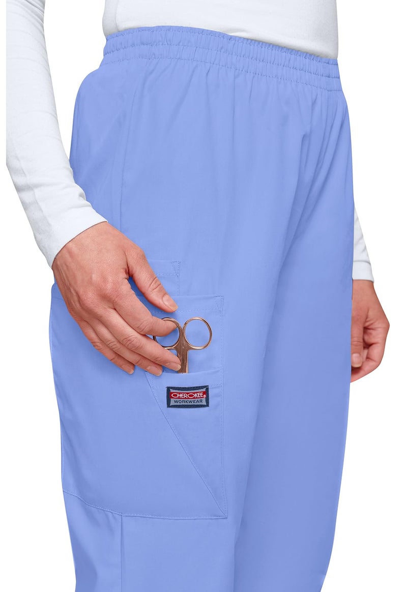 Cherokee Women's Workwear Scrubs Pull-On Cargo Pant, Ciel, Medium - Image 2