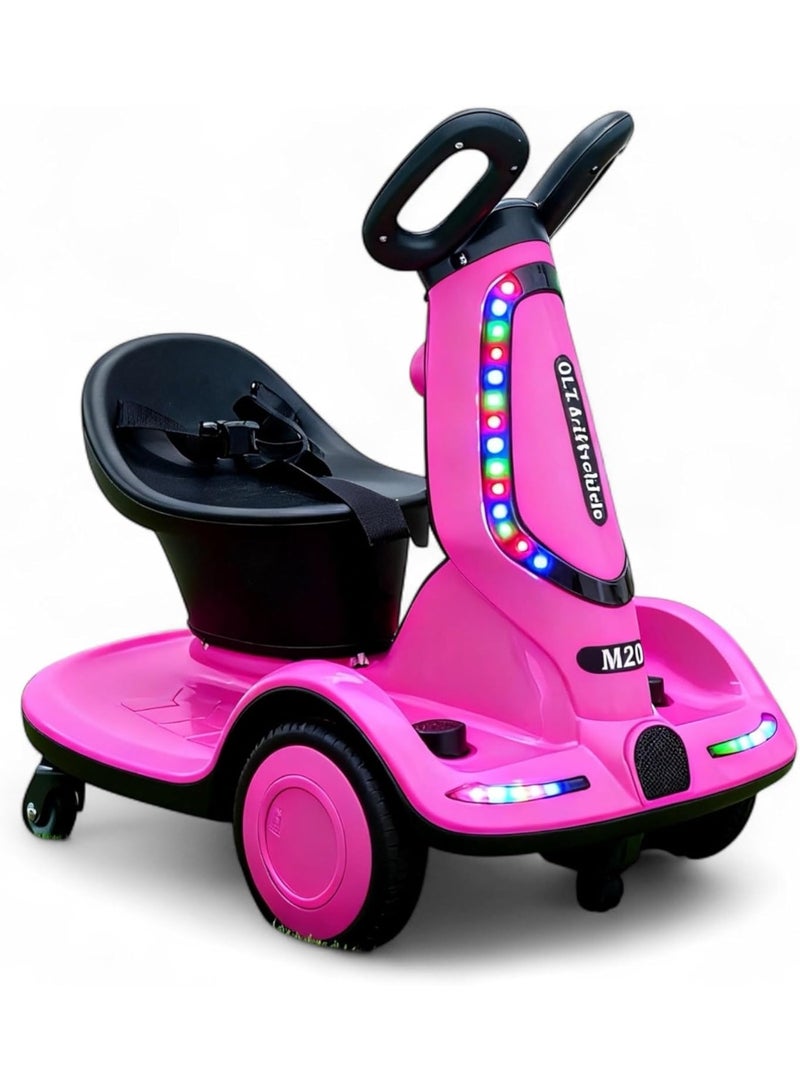 سكوتر كهربائي مزود بالريموت للتحكم ومزود بالبلوتوث متعدد الوظائف للاطفال ثلاثي العجلات مع محرك مزدوج وموسيقى واضواء كهربائية للأطفال سكوتر متوازن للأولاد والبنات - Image 1