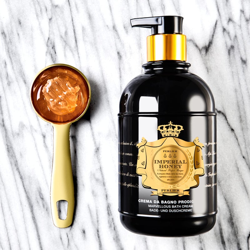 Perlier Imperial Honey Shower & Bath Cream - Nourishing & Soothing Luxury Bath Cream Made With 100% Organic Italian Honey For Deep Moisturization And Hydration (16.9 Fluid Oz.) - Image 4