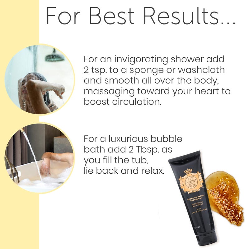 Perlier Imperial Honey Shower & Bath Cream - Nourishing & Soothing Luxury Bath Cream Made With 100% Organic Italian Honey For Deep Moisturization And Hydration (16.9 Fluid Oz.) - Image 3