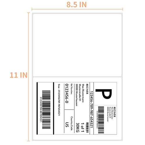 Immuson Shipping Labels with Rounded Corner, 8.27 x 5.32 Inches Half Sheet Self Adhesive Shipping Address Labels for Laser and Inkjet Printer, 200 Labels - Image 2