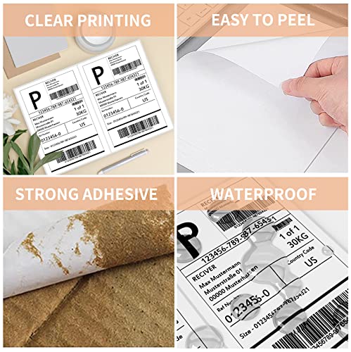 Immuson Shipping Labels with Rounded Corner, 8.27 x 5.32 Inches Half Sheet Self Adhesive Shipping Address Labels for Laser and Inkjet Printer, 200 Labels - Image 4