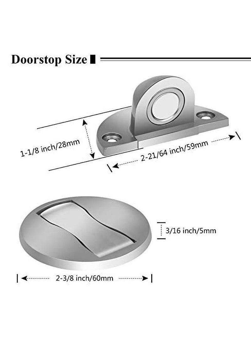 Y&D Magnetic Door Stop, Nickel Stainless Steel Bezel, Brushed, No Drilling, Retaining Wall Protector 2-Pack - Image 5
