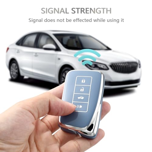 OFFCURVE غطاء مفتاح OFFCURVE لسيارات لكزس، غلاف مفتاح متوافق مع لكزس RX ES GS LS RS NX GX LX RC LC، ملحقات السيارة، واقي كامل لمفتاح السيارة، أزرق - Image 5