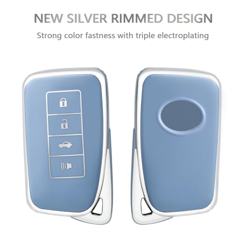 OFFCURVE غطاء مفتاح OFFCURVE لسيارات لكزس، غلاف مفتاح متوافق مع لكزس RX ES GS LS RS NX GX LX RC LC، ملحقات السيارة، واقي كامل لمفتاح السيارة، أزرق - Image 4