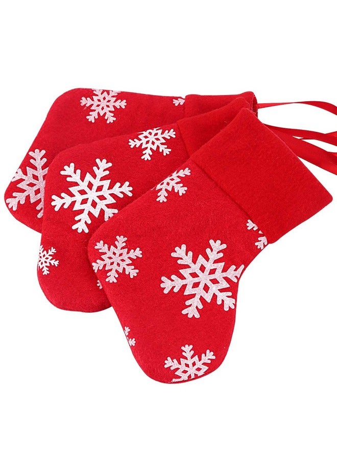 Ivenf Christmas Mini Stockings, 24 Pcs 7 Inches Plush With Snowflake Printed, Gift Card Bags Holders, Bulk Treats For Neighbors Coworkers Kids Cats Dogs, Small Rustic Red Xmas Tree Decorations Set  - Image 4