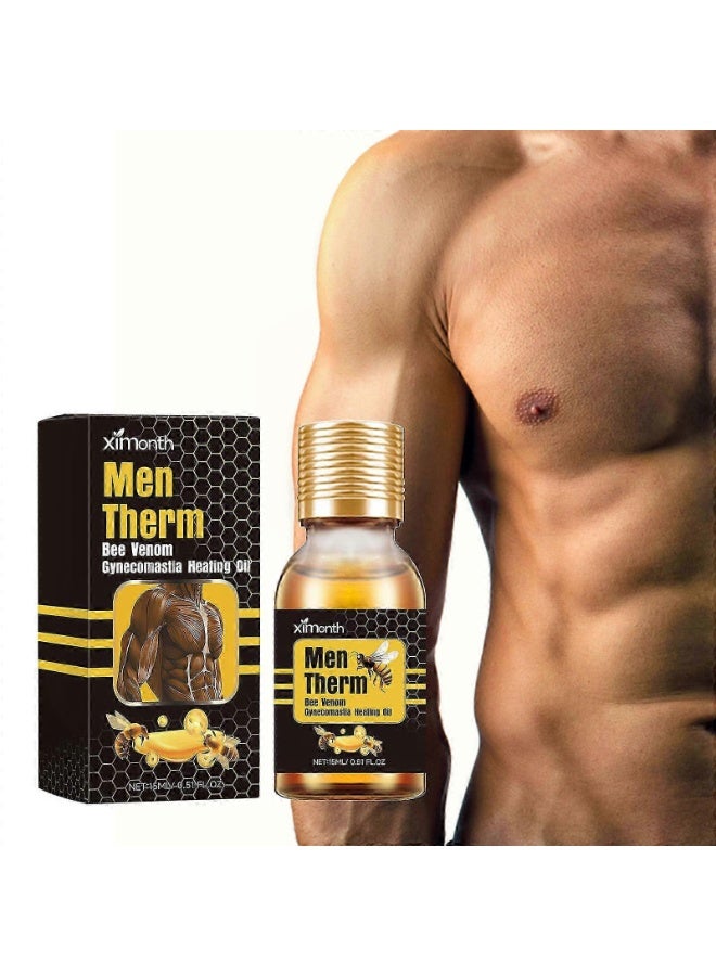 Ximonth Men Therm Bee Venom Oil for Men, Warming Chest Massage Oil with Smooth Finish, Lightweight Formula, Ideal for Post Workout or Daily Care Use, 15ml - Image 4