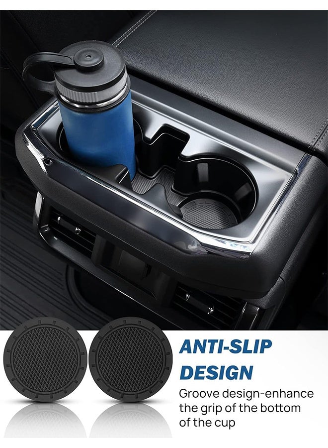 واي جيه حامل كوب للسيارة من قطعتين، حوامل أكواب غير قابلة للانزلاق مدمجة في زينة، إكسسوارات داخلية للسيارة، باللون الأسود - Image 5