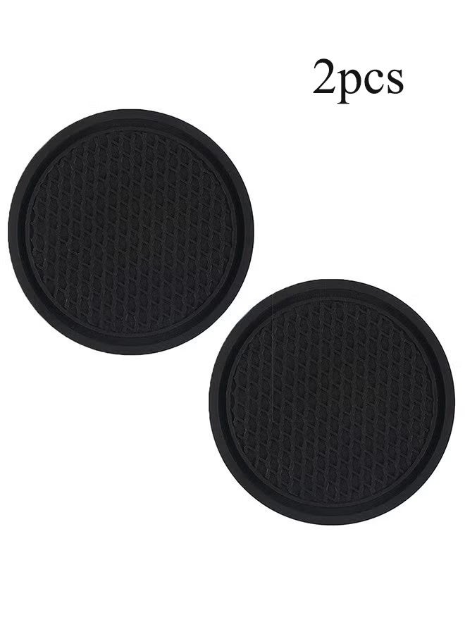 واي جيه حامل كوب للسيارة من قطعتين، حوامل أكواب غير قابلة للانزلاق مدمجة في زينة، إكسسوارات داخلية للسيارة، باللون الأسود - Image 1