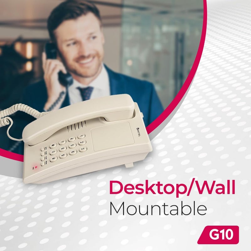 Beetel هاتف أرضي لاسلكي قابل للتوسيع G10 تم إطلاقه حديثًا، مع مؤشر LED للجرس، قابل للتثبيت على المكتب أو الحائط، تحكم في حجم الجرس بثلاث خطوات، وضع الاتصال بالنغمة/النبض/الوميض/التوقف/إعادة الاتصال، معتمد من TEC (رمادي دافئ G10) - Image 4