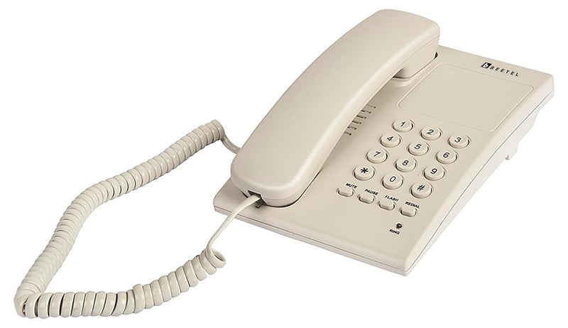 Beetel هاتف أرضي لاسلكي قابل للتوسيع G10 تم إطلاقه حديثًا، مع مؤشر LED للجرس، قابل للتثبيت على المكتب أو الحائط، تحكم في حجم الجرس بثلاث خطوات، وضع الاتصال بالنغمة/النبض/الوميض/التوقف/إعادة الاتصال، معتمد من TEC (رمادي دافئ G10) - Image 1