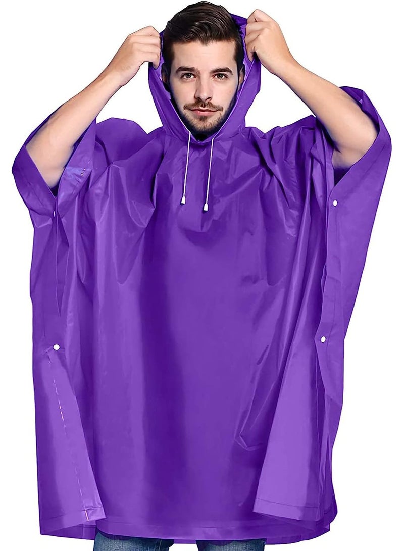 SYOSI Portable EVA Raincoats for Adults, Reusable Rain Ponchos with Hoods and Sleeves Lightweight Raincoats for Lightweight for Adults, Emergency, Camping - Image 2