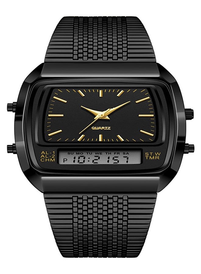 BESTKANG Men's Watch Fashion Analog Quartz Waterproof Watch Sport Multifunctional Wristwatch, Black, Fashion - Image 1