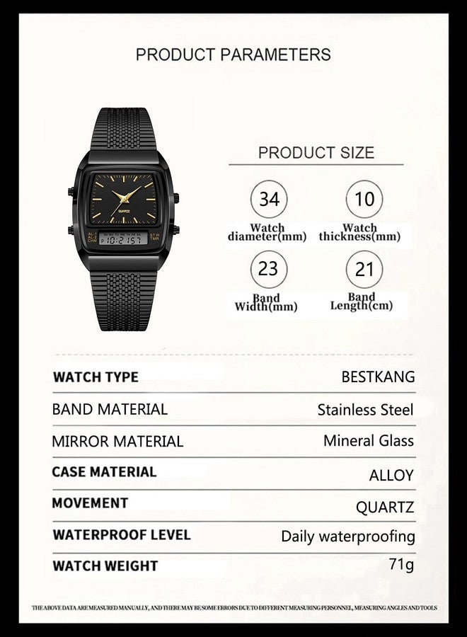 BESTKANG Men's Watch Fashion Analog Quartz Waterproof Watch Sport Multifunctional Wristwatch, Black, Fashion - Image 5