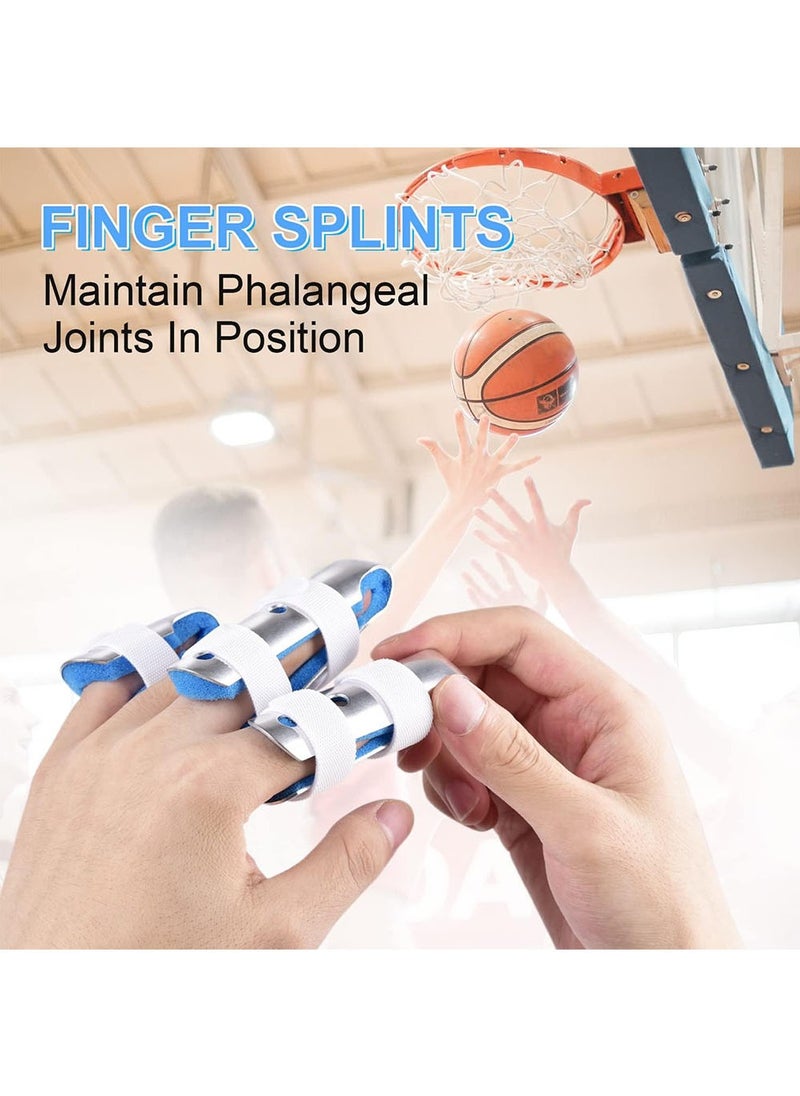 3-Piece Finger Splint, Metal Finger Support Brace for Broken Fingers Straightening Arthritis (3 Size)