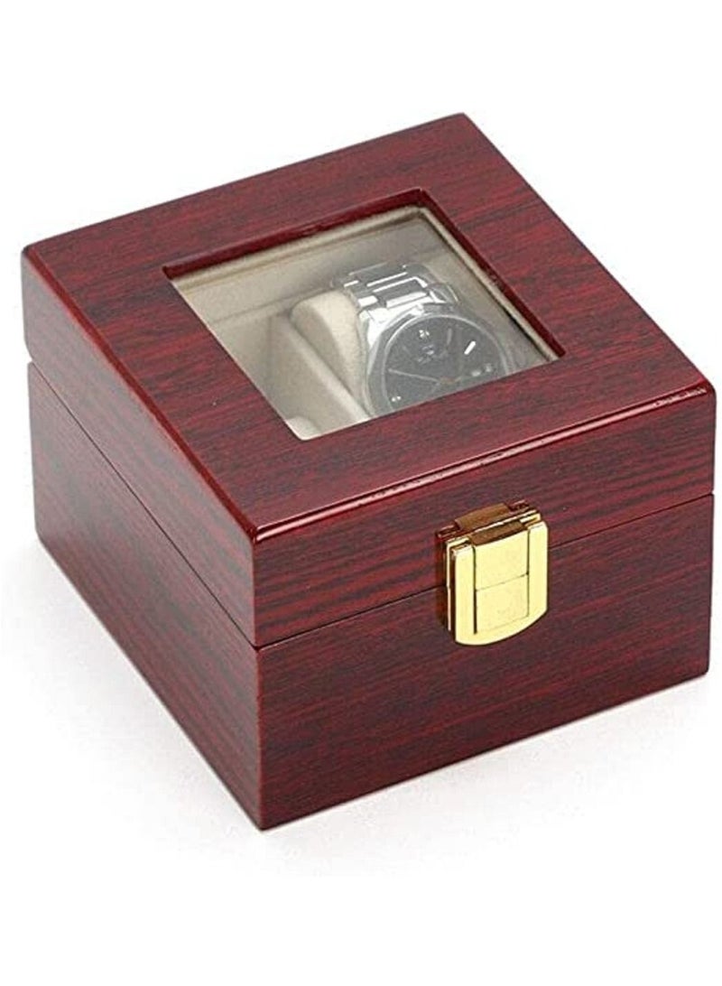 منظم صندوق الساعات من الخشب الأحمر ذو فتحتين - Image 2