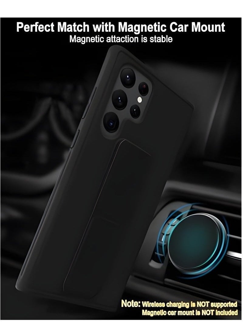 TIGER Samsung Galaxy S24 Ultra Case Cover | Magnetic Car Mount Compatible | Built-in Kickstand for Hands-Free Viewing | Vertical & Horizontal Hand Strap for Secure Grip | Shockproof & Scratch-Resistant | Slim & Lightweight Protective Cover | Durable & Stylish Black Case for Samsung Galaxy S24 Ultra (6.8-Inch) - Image 2