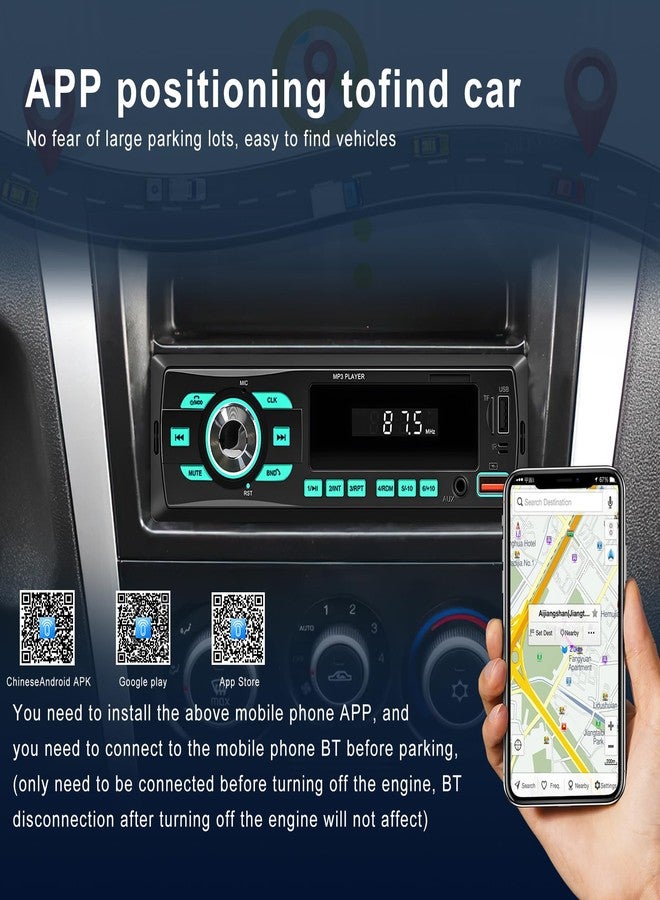 SIXWIN Car Radio Bluetooth Single DIN Car Stereo Audio, Car Audio with Dual Bluetooth and App Control,Supports FM/ MP3/SD/AUX/Dual USB/EQ/Quick Charge - Image 2