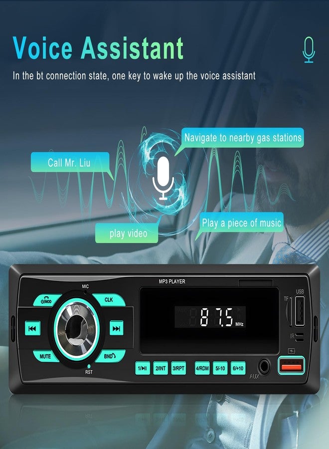 SIXWIN Car Radio Bluetooth Single DIN Car Stereo Audio, Car Audio with Dual Bluetooth and App Control,Supports FM/ MP3/SD/AUX/Dual USB/EQ/Quick Charge - Image 5