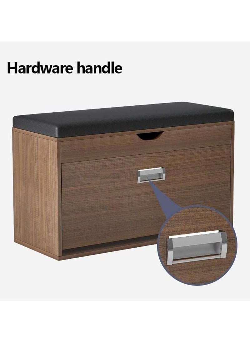 DubaiGallery حامل أحذية خشبي مع مقعد لتغيير الأحذية ومقعد قابل للطي وخزانة أحذية وغطاء من القماش غير المنسوج وخزانة منظم أحذية ومنظم تخزين متعدد الوظائف ورف أحذية - Image 2