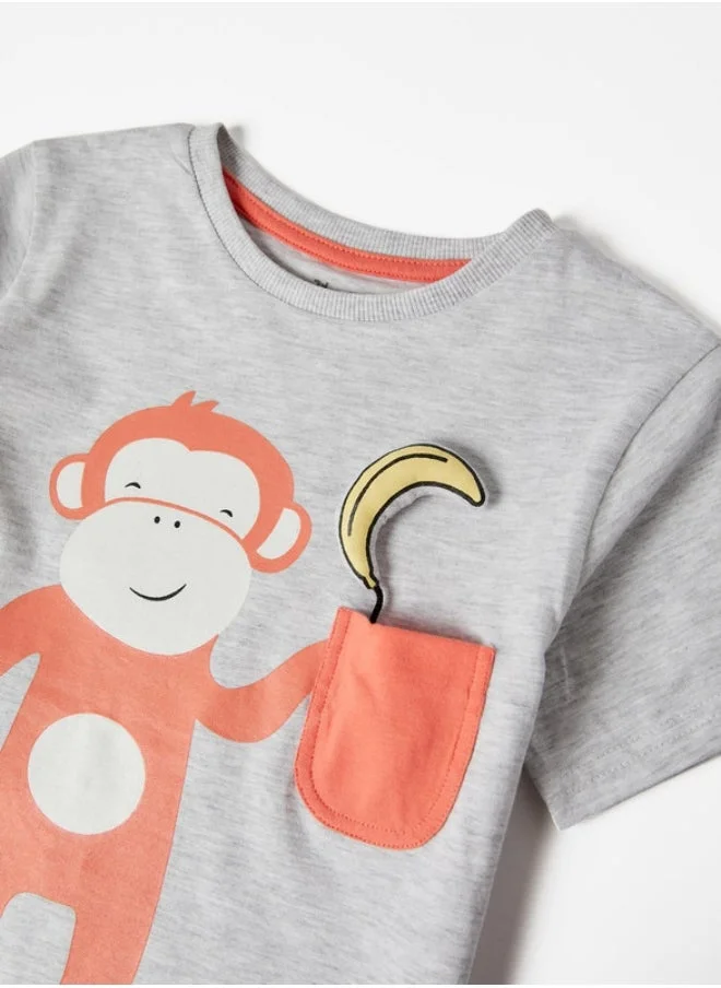 زيبي Pyjamas for Boys 'Banana', Aqua Green/Grey