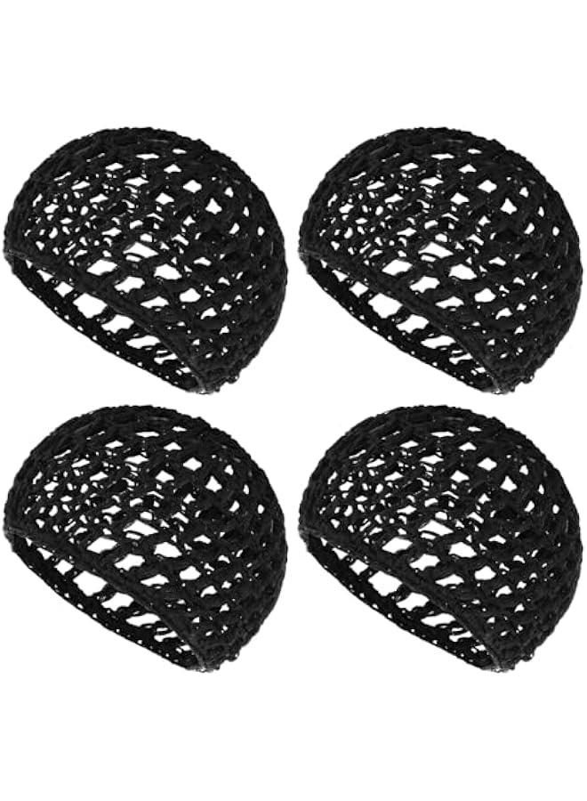 بيوينتي قبعة شعر كروشيه منسوجة للنوم من اس دي دي جيه كيو واي، قبعة شعر مريحة للعناية بالشعر، قبعة مموجة للنساء تحافظ على تجعيد الشعر والباليه وترتيب الاستحمام والجمال - 4 قطع - Image 1