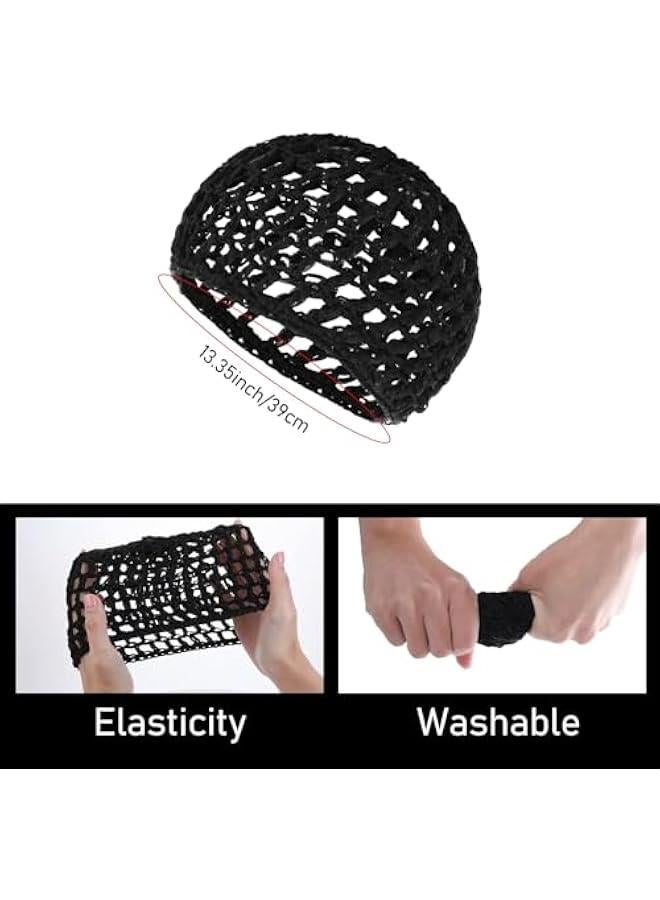 بيوينتي قبعة شعر كروشيه منسوجة للنوم من اس دي دي جيه كيو واي، قبعة شعر مريحة للعناية بالشعر، قبعة مموجة للنساء تحافظ على تجعيد الشعر والباليه وترتيب الاستحمام والجمال - 4 قطع - Image 2