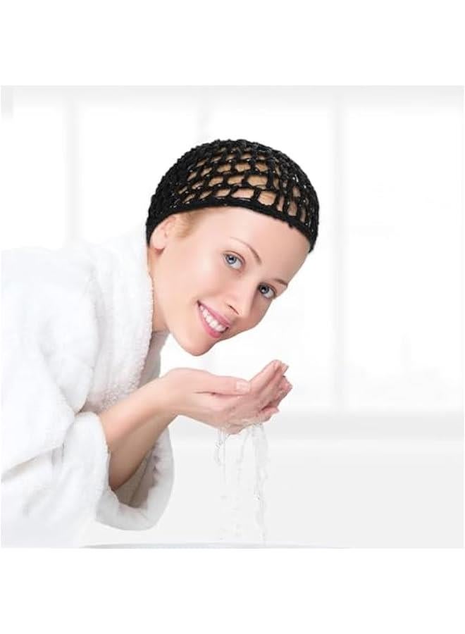 بيوينتي قبعة شعر كروشيه منسوجة للنوم من اس دي دي جيه كيو واي، قبعة شعر مريحة للعناية بالشعر، قبعة مموجة للنساء تحافظ على تجعيد الشعر والباليه وترتيب الاستحمام والجمال - 4 قطع - Image 5