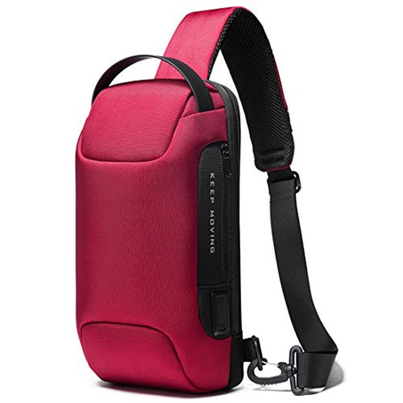 Red Lemon BANGE Multifunctional Waterproof Anti-Thief Sling Bag with USB Charging (Red) - Image 1