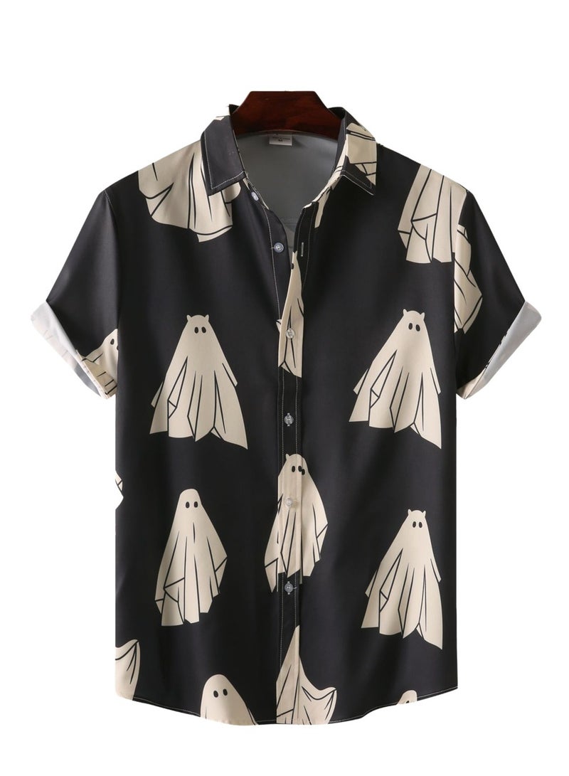 Summer new men's floral shirt beach floral short-sleeved shirt men's short-sleeved shirt  - Image 1