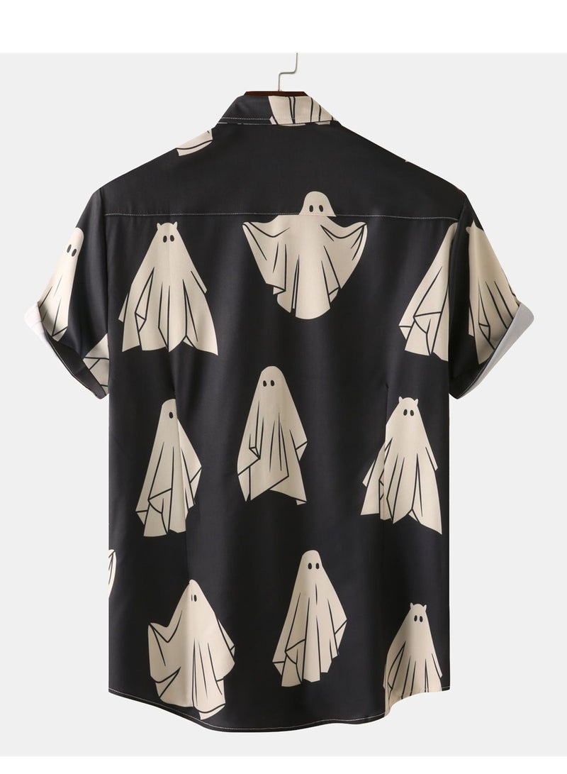 Summer new men's floral shirt beach floral short-sleeved shirt men's short-sleeved shirt  - Image 3
