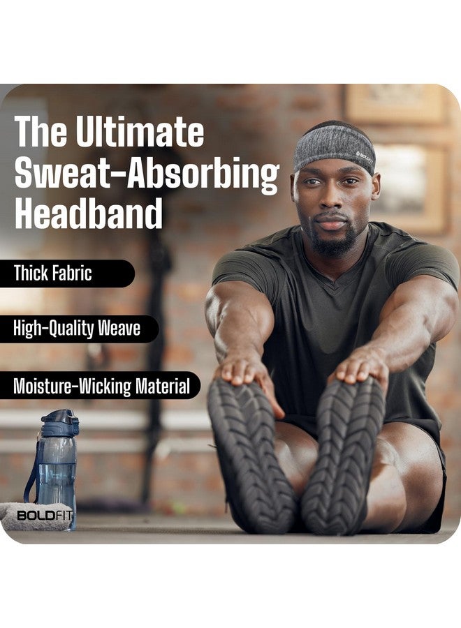 BOLDFIT Boldfit Head Band for Man Sports Head Bandana for Men & Women Gym Hair Band for Men Workout, Running - Breathable, Non-Slip & Quick Drying Head Bands for Long Hair (Set of 2 (Black, Grey Melange)) - Image 3