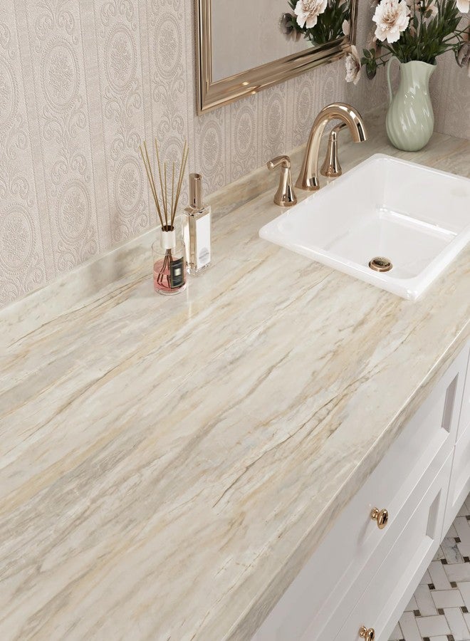 Wallercity Light Wood Oak Contact Paper for Counter Tops Beige Wood Grain Self Adhesive Wallpaper for Bathroom Peel and Stick Countertops Vinyl Wrap Kitchen Wall Paper for Cabinets Table 15.8''x78.7'' - Image 5