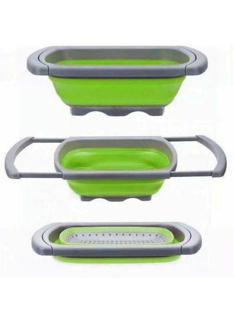 Rectangular Collapsible Silicone Strainer - Multi-purpose for straining vegetables, fruits, and pasta, multi-colored D