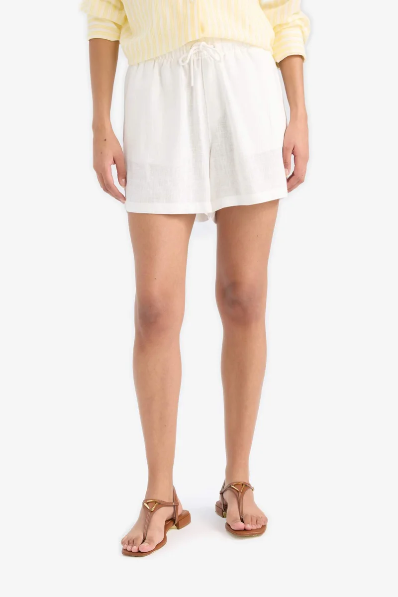 DeFacto Linen Blended High Waist Shorts