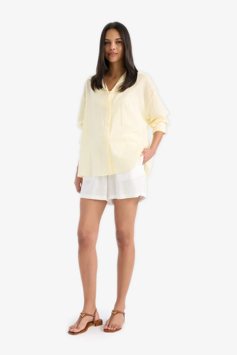 DeFacto Linen Blended High Waist Shorts