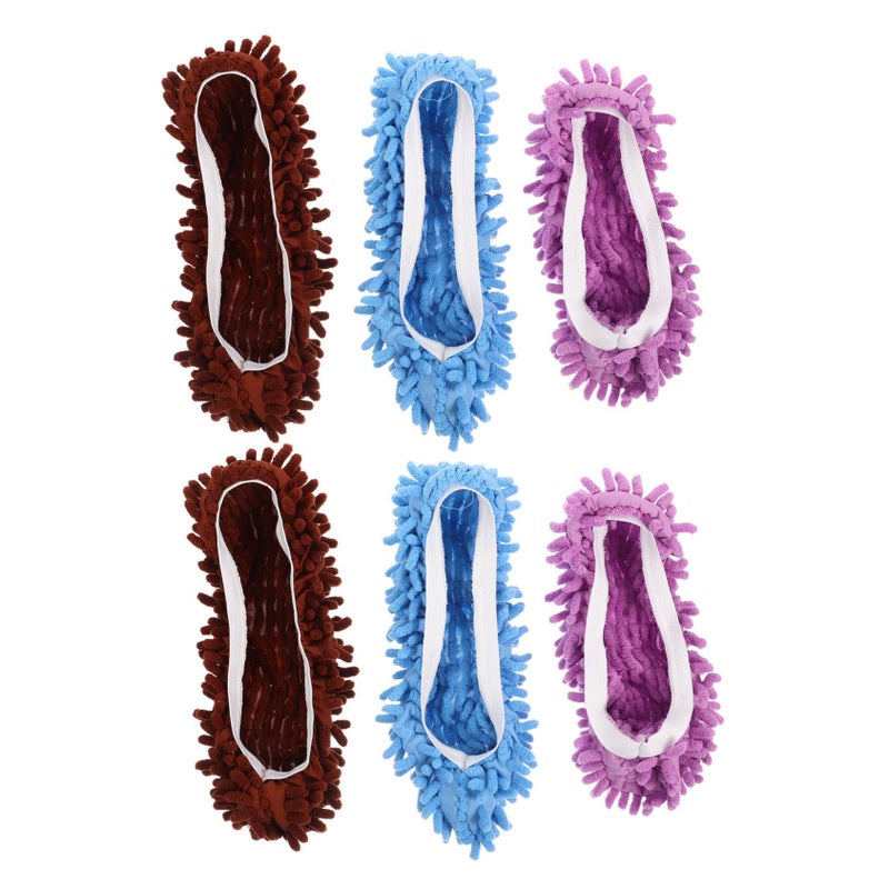 Reusable Microfiber Floor Cleaning Mop Socks 3 Pairs for Adults Kids High Absorption - Image 2