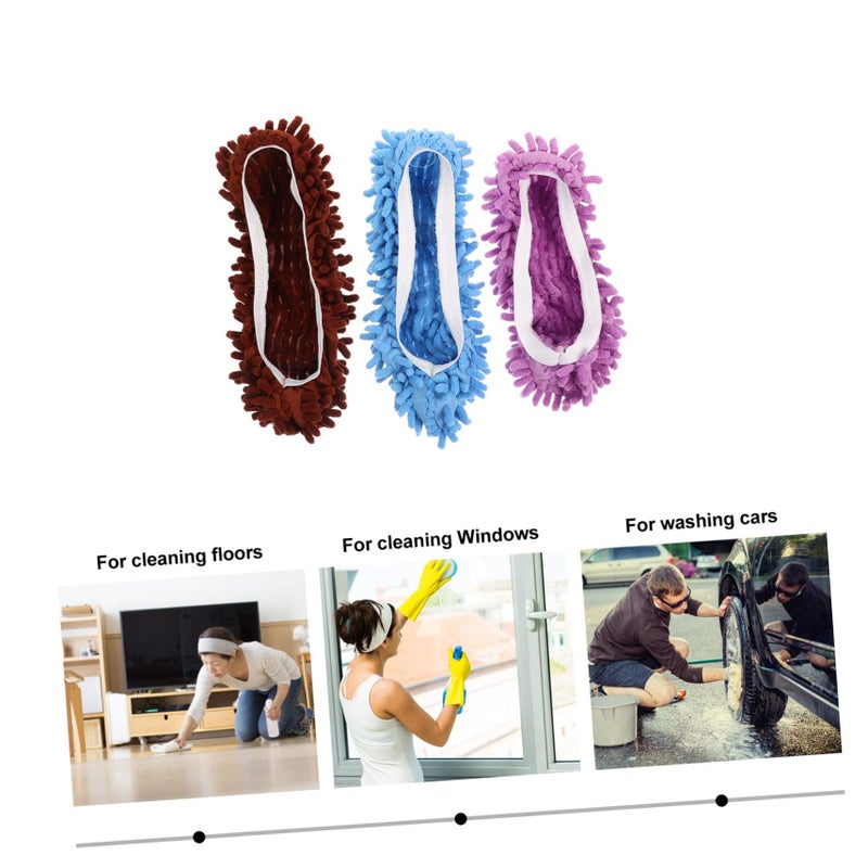 Reusable Microfiber Floor Cleaning Mop Socks 3 Pairs for Adults Kids High Absorption - Image 3
