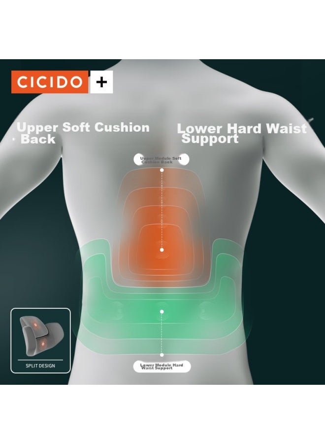 Cicido Lumbar Support Backrest Car Seat Cushion, All Black Ss0134 - Image 2
