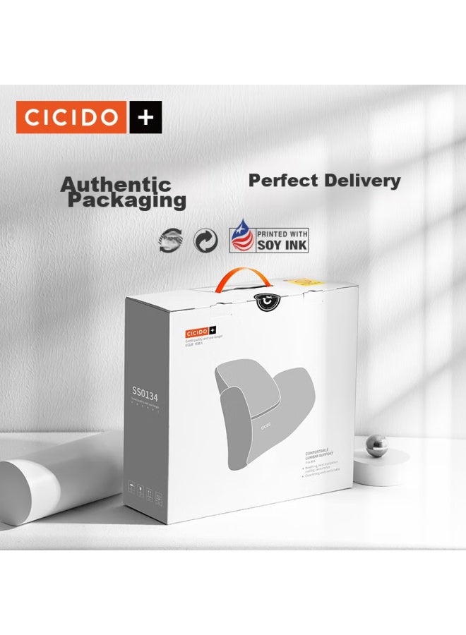 Cicido Lumbar Support Backrest Car Seat Cushion, All Black Ss0134 - Image 5